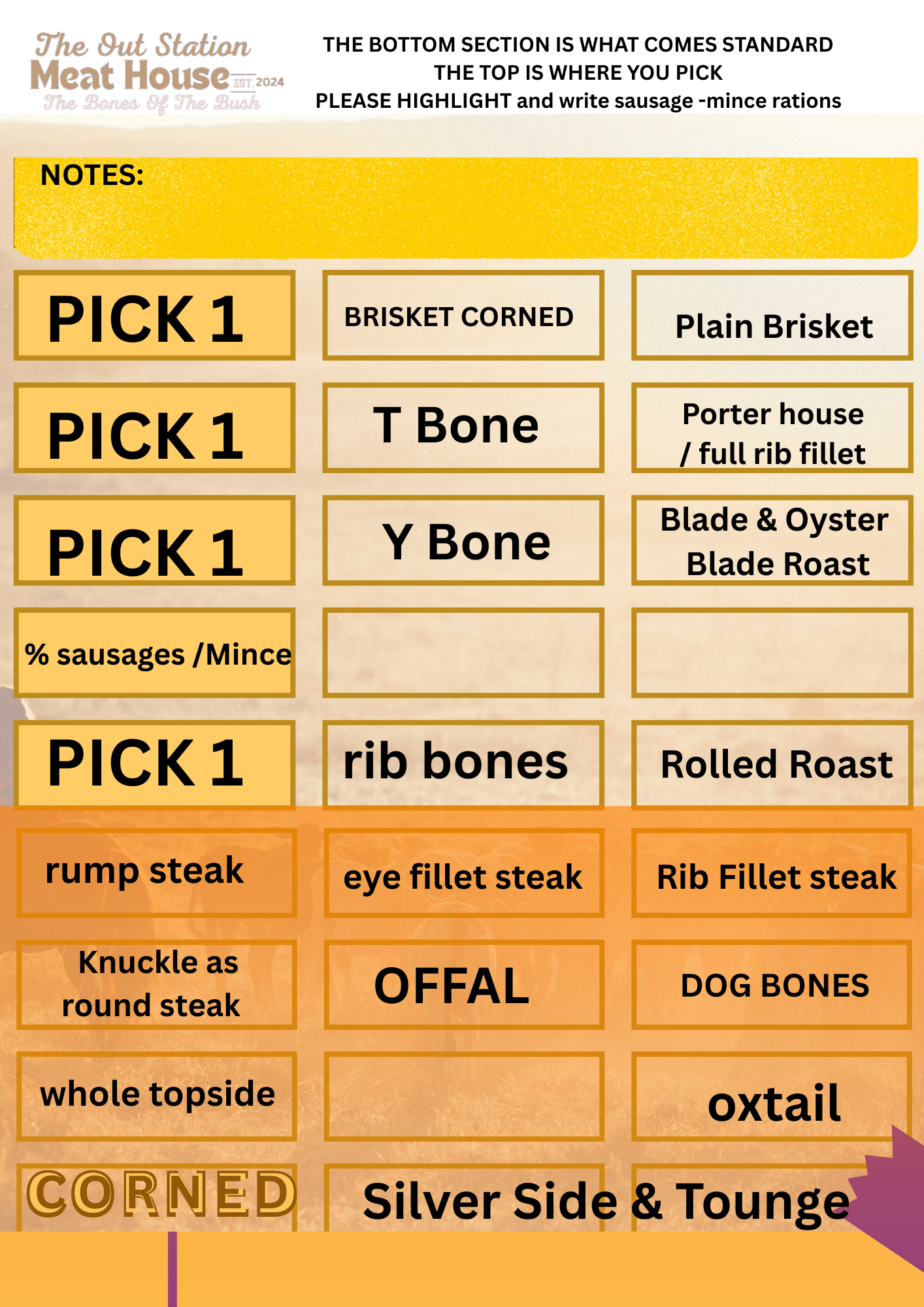 Full & 1/2 Beast - email to order